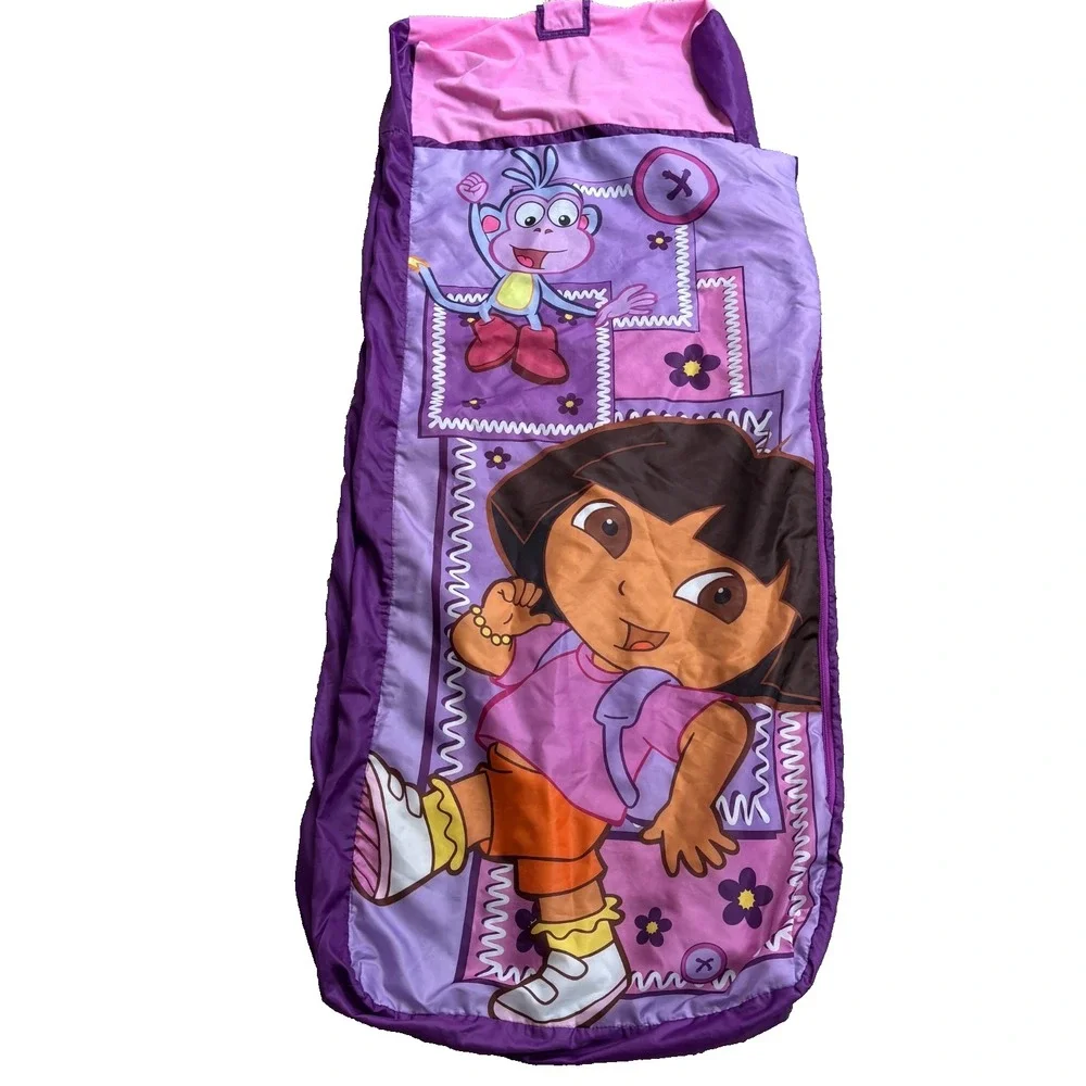 2007 Dora Kids Ready Bed Built In Air Mattress COVER‎ Compartment Sleeping Bag